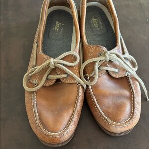 Bass Men's Tan Leather Boat Shoes